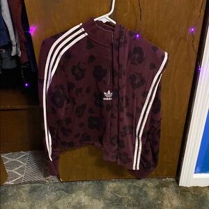 Adidas Maroon Patterned Women's Sweater